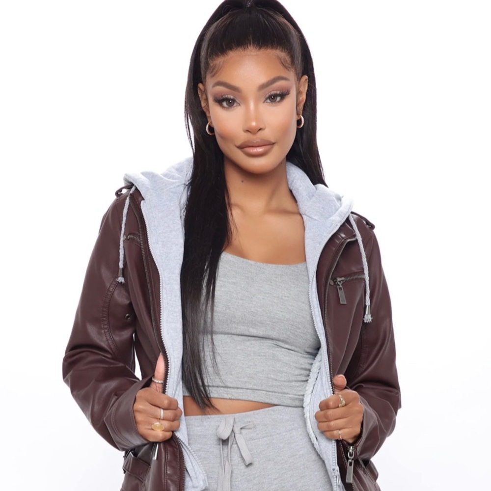 Faux Leather Crop Jacket